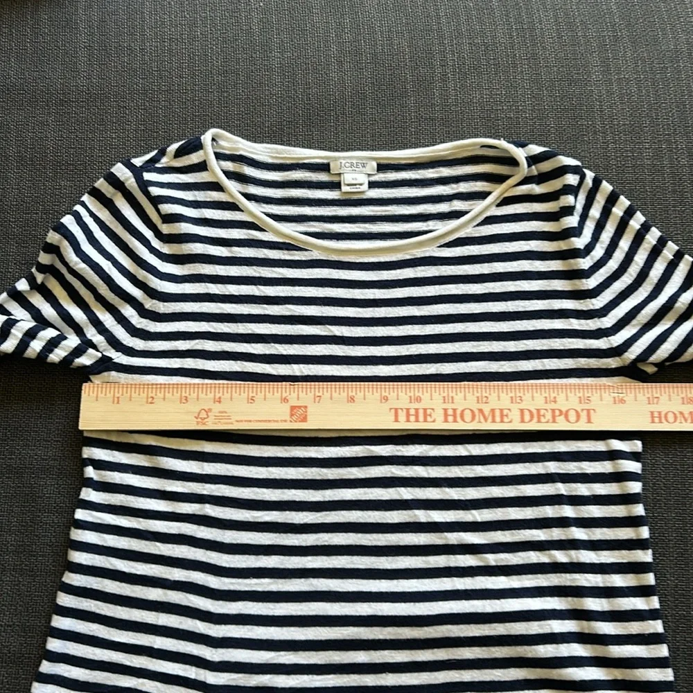 J. Crew Black and White Striped Women's Top 3/4 Sleeves